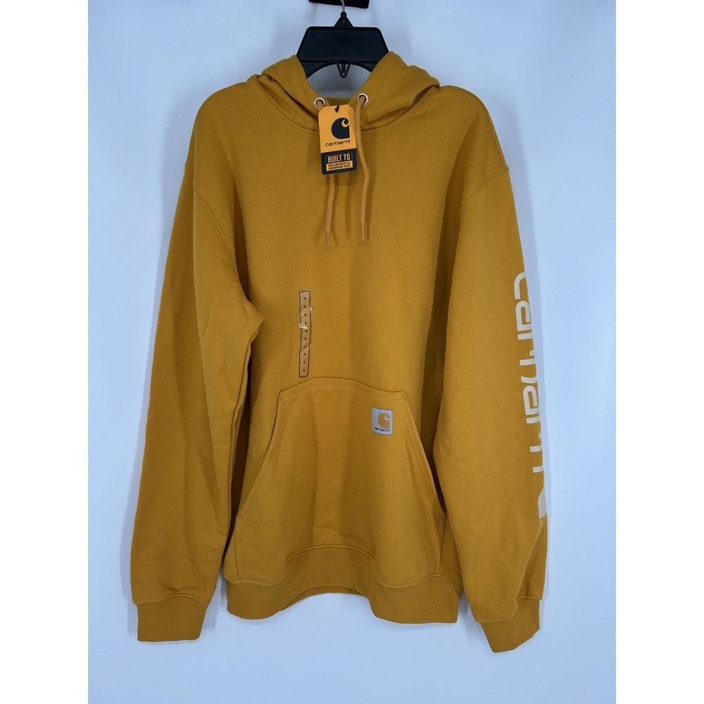 Carhartt Loose Fit Graphic Hoodie Sweatshirt Pullover K288 Y42 Yellow Mens Small